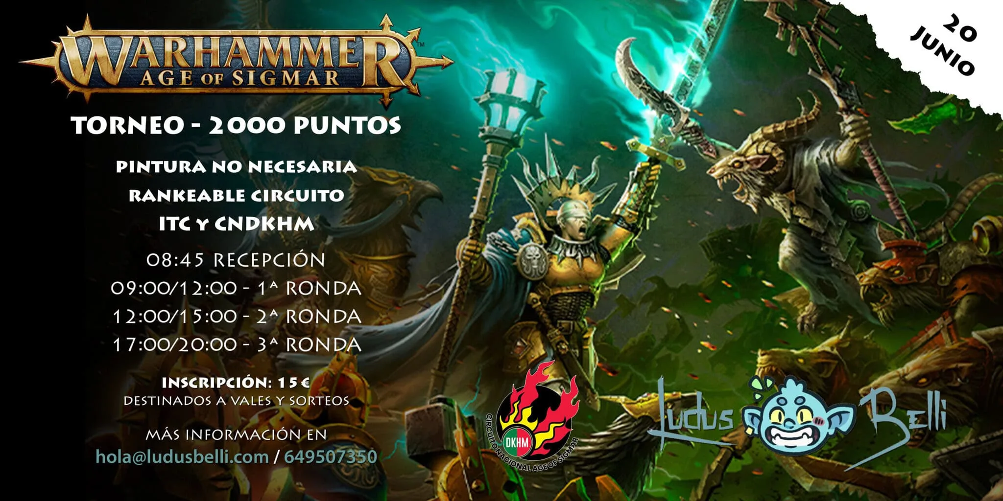 Cartel de Torneo Age of Sigmar Ludus Belli 20 Junio
