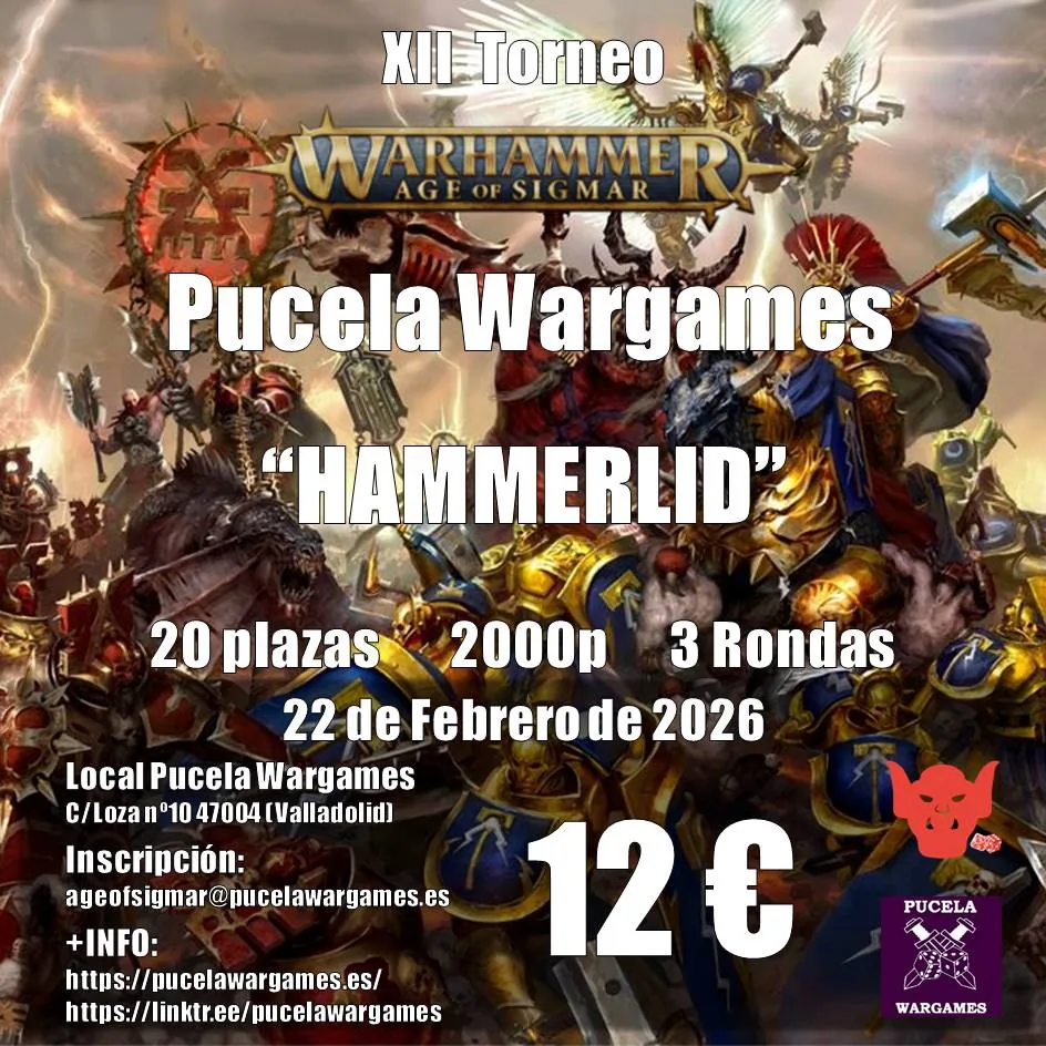Cartel de XII Torneo Pucela Wargames "Hammerlid"