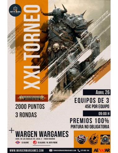 Cartel de XXI Torneo Equipos Warhammer Age of Sigmar